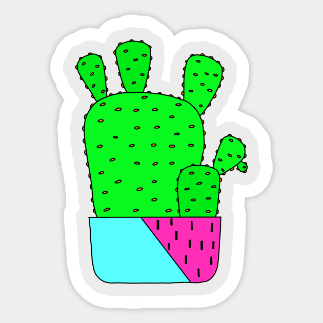 Cute Cactus Design #164: Big Cacti In Nice Planter Pot Sticker by DreamCactus